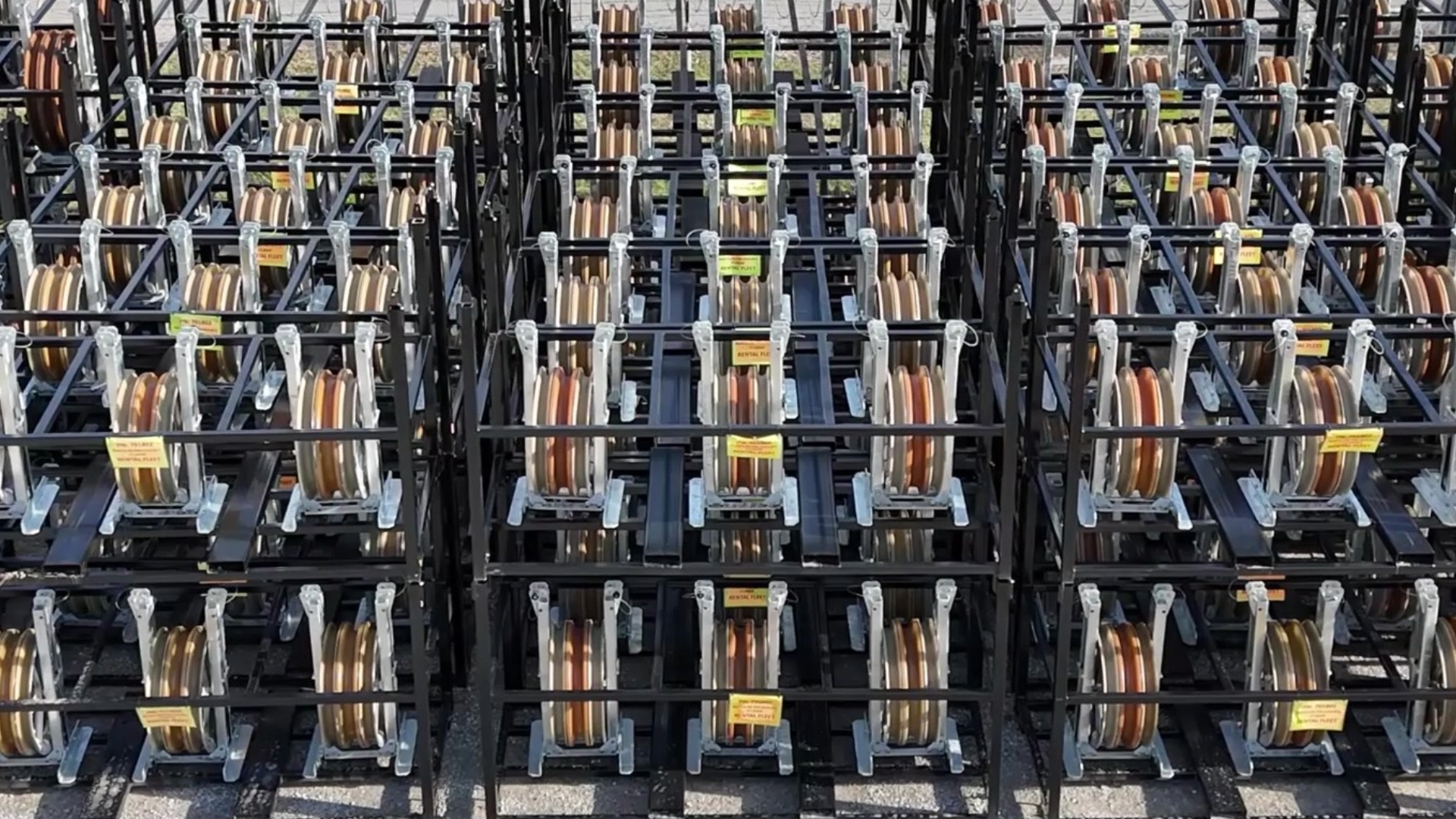 Sherman+Reilly Inc. rows of cable spools on racks